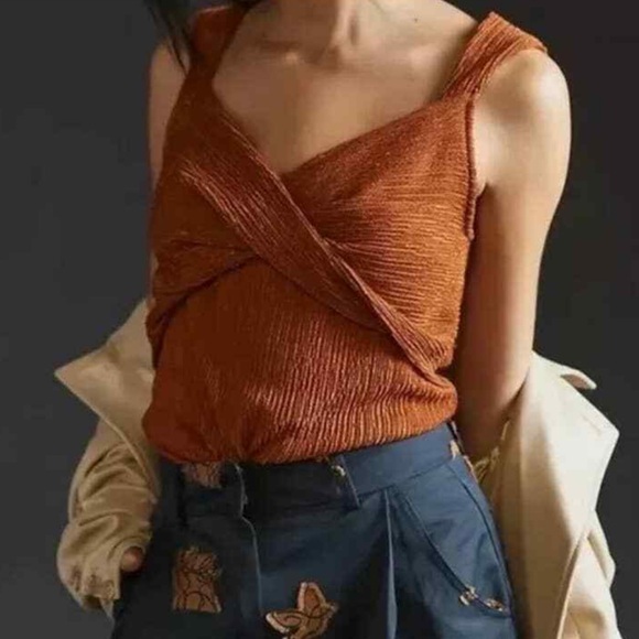 Sunday in Brooklyn Tops - Sunday In Brooklyn Anthropologie Bronze Sparkle Sleeveless Top